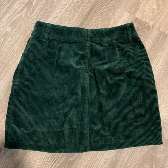 Emerald Green Corduroy Mini Skirt - Picture 3 of 3